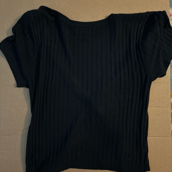 Kendall & Kylie Black Ribbed Cardigan - Picture 2 of 2